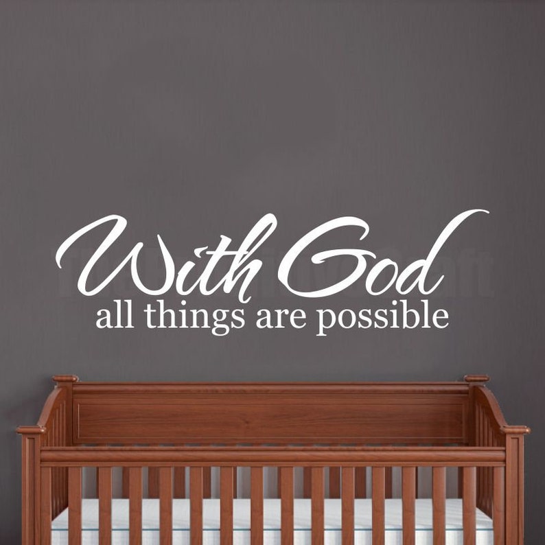 with god all things are possible wall decal wall decor vinyl | etsy