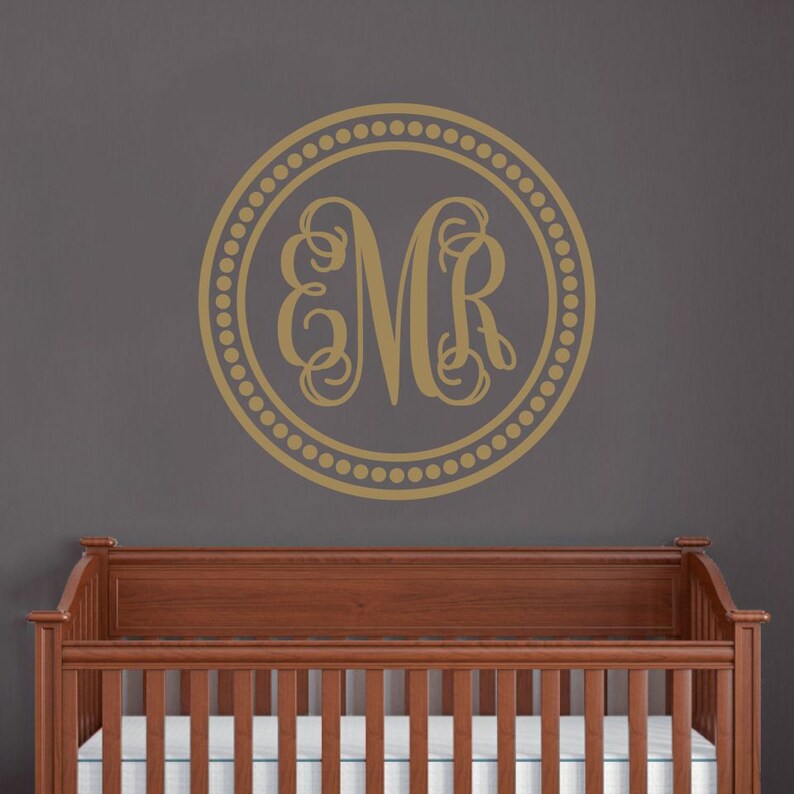 Personalized Monogram Wall Decal Vinyl Decor Bedroom