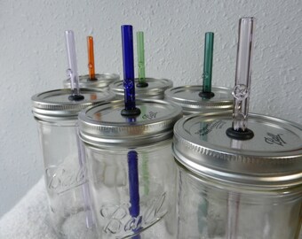 Glass Straw and Wide Mouth Jar Set