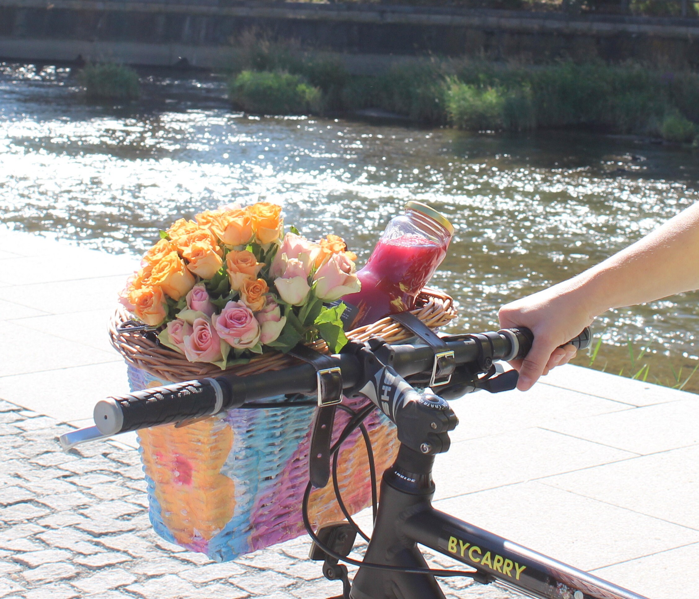 Wicker Bike Basket With Hibiscus Flower Etsy