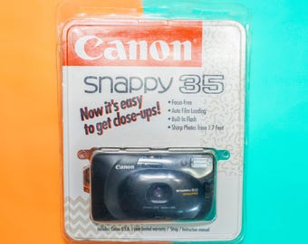 NOS Canon Snappy 35 Point and Shoot 35mm Film Camera with Canon 35mm Prime Lens - Professionally Tested / Working