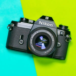 Nikon EM 35mm Film Camera with Nikon Series E 50mm 1:1.8 Prime Lens - Professionally Tested / Working