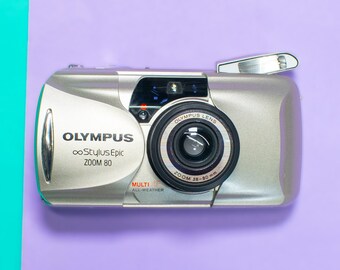 Olympus Infinity Stylus Epic Zoom 80 Point and Shoot 35mm Film Camera with Olympus 38-80mm Zoom Lens - Professionally Tested / Working