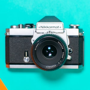 Nikon Nikkormat FTN 35mm SLR Film Camera with Nikkor 50mm 1:2 Prime Lens - Professionally Tested / Working