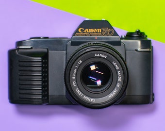 Canon T50 35mm Film Camera with Canon FD 50mm 1:1.8 Prime Lens - Professionally Tested / Working