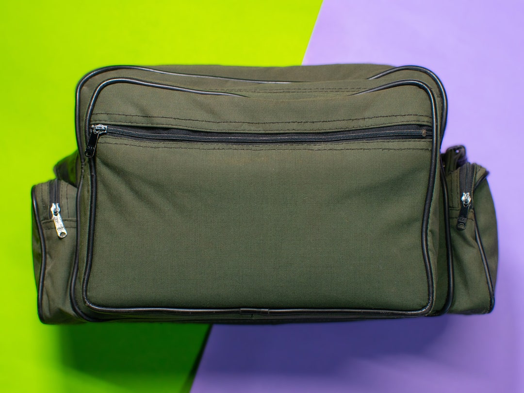 Army Green Camera Bag Canvas Shoulder Bag Vintage 90s Etsy