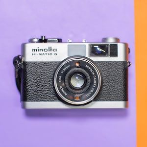Minolta Hi Matic G 35mm Film Rangefinder Camera with Minolta Rokkor 38mm 1:2.8 Prime Lens - Professionally Tested / Working