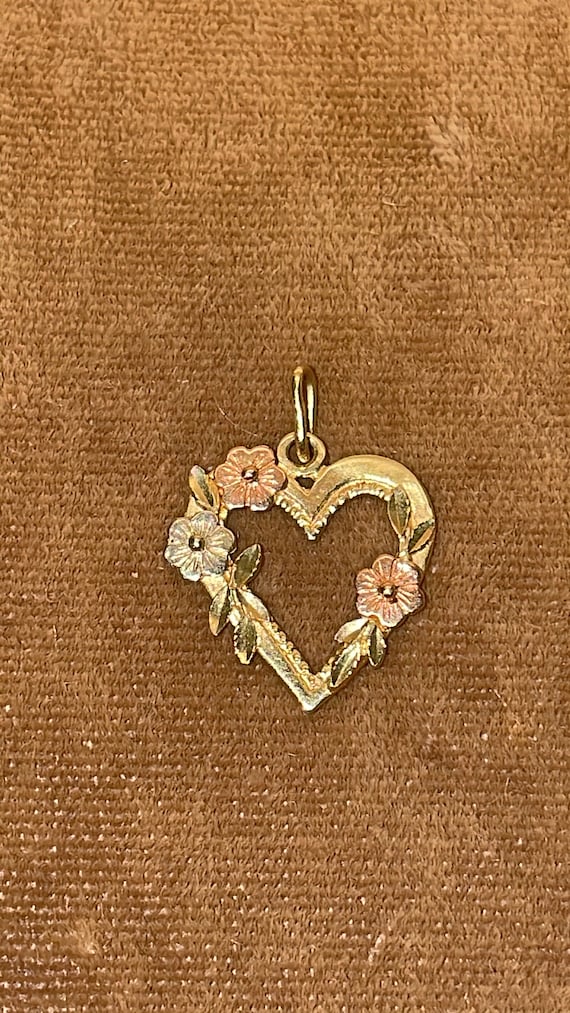 Solid Stamped 14K Yellow White Rose Gold Heart Pen