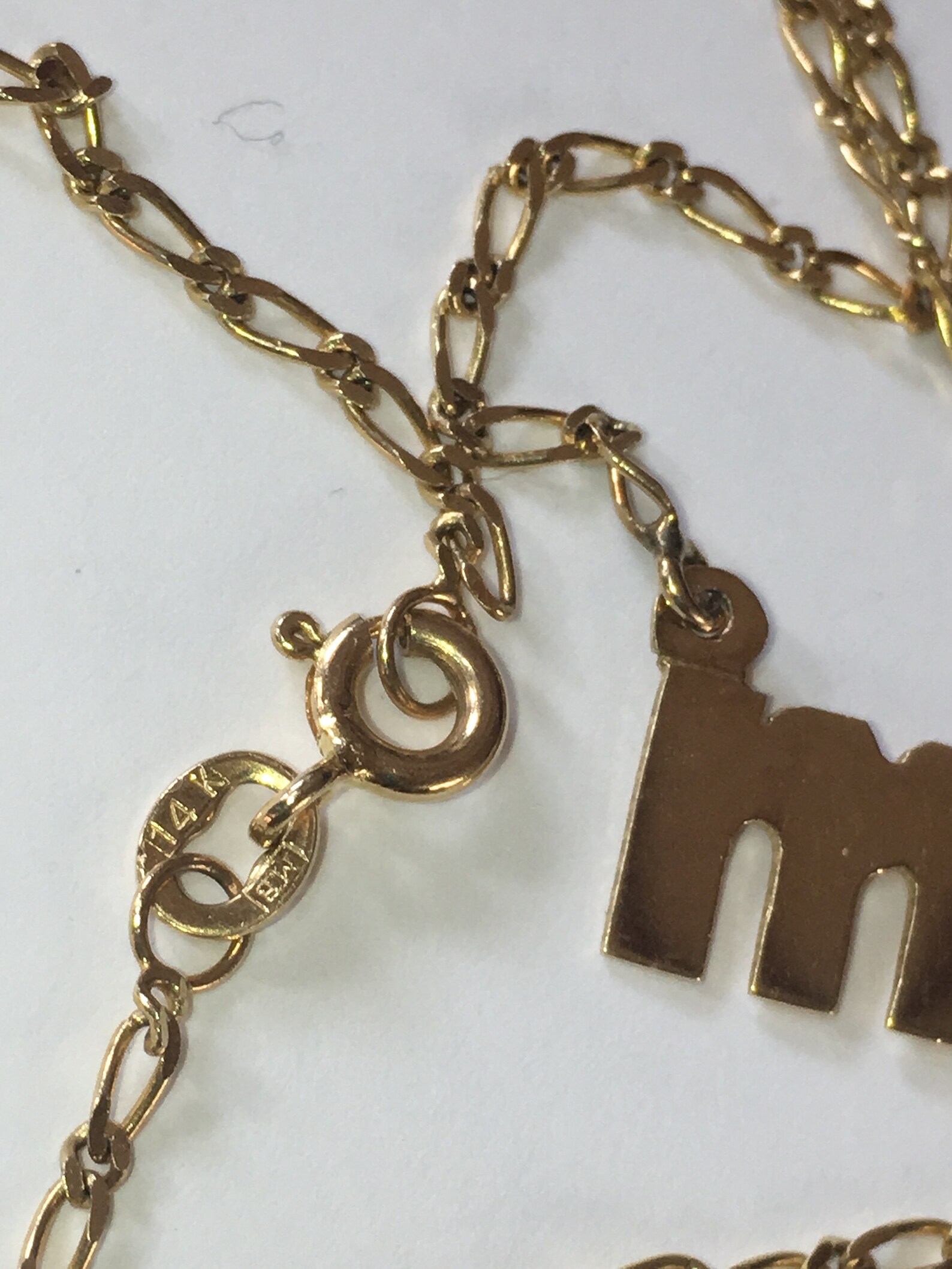 Vintage Solid 14K Yellow Gold Megan Name Necklace Modern Etsy UK
