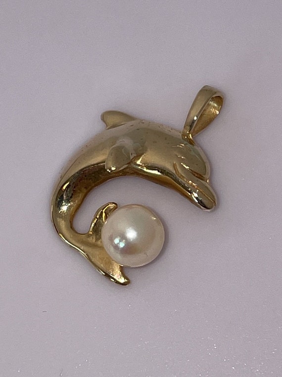 Solid Stamped 14k Yellow Gold Dolphin Genuine Cul… - image 10
