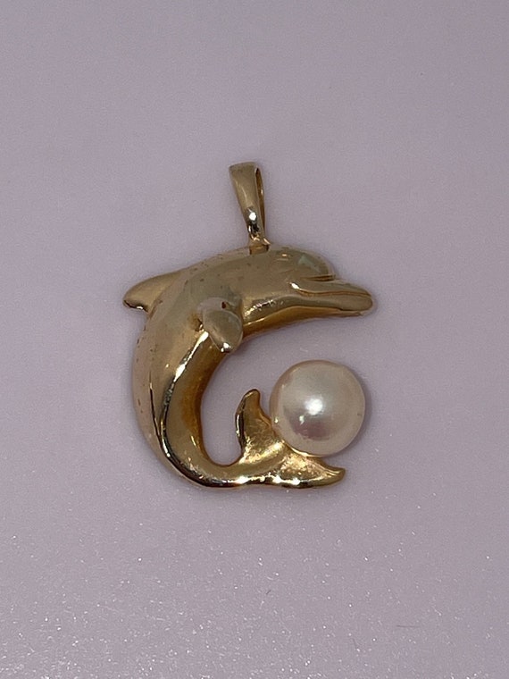 Solid Stamped 14k Yellow Gold Dolphin Genuine Cul… - image 8
