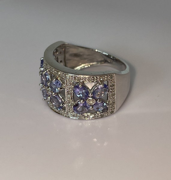 Vintage Solid 10K White Gold (not 14K ) Tanzanite… - image 9