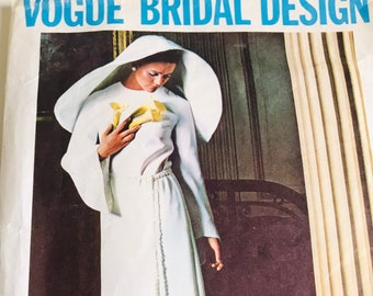 Vogue 2315 Bridal Design Misses 1971 Wedding Dress or Bridesmaid's Vintage Sewing Pattern Size 12 Bust 34"