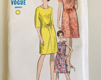 Vogue 6846 Misses 1960s Dress Vintage Sewing Pattern Size 14 Bust 34"  FF