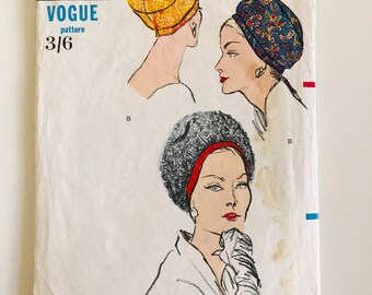 Vogue 5789 Misses 1960s Cloche Vintage Sewing Pattern Size 22"