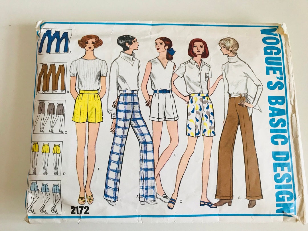 Vogue Basic Design 2172 Misses 1960s Pants And Shorts Vintage Etsy