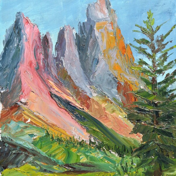 Carcano, plein air oil on canvas painting, "Mountain Pine"