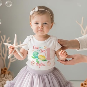 First Birthday Onesie®, Under the Sea Party, Turtle Birthday shirt, 1st Birthday, Girl Birthday Shirt, Ocean Party, Mermaid Birthday, I am 1