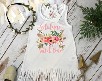 First Birthday, Wild One, Girl Birthday Dress, Personalized Birthday, 1st Birthday, Fringe Birthday Dress, Boho Birthday, BOHO PARTY