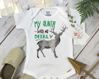 Nephew Gift, My AUNTIE Loves Me Deerly, Aunt Gift, Aunt Boy shirt, Auntie shirt, Deer shirt, Auntie Gift, Best Aunt Ever, Aunt Shirt, GREEN