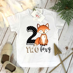 Two Wild, Two Foxy, 2nd Birthday shirt, Woodland Party, Woodland Theme, Woodland Party Set, Two Wild Birthday, 2nd Birthday Shirt, Fox Party