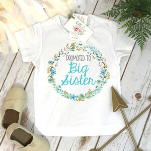 Chemise grande soeur, promu grande soeur, cadeau grande soeur, annonce grossesse, faire-part de bébé, annonce grande soeur, va être grande soeur, bleu