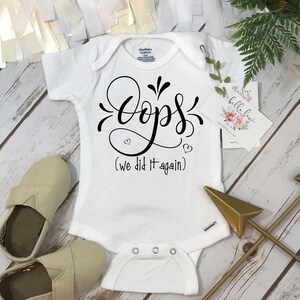 Pregnancy Announcement, Funny Baby Reveal, Pregnancy Reveal Onesie®, Oops We Did it Again, Baby Announcement, Expecting Again, Baby Reveal,