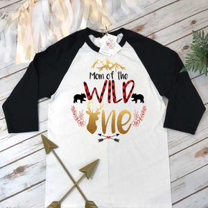 Mom of the Wild One, Wild One party, Buffalo Plaid Party, Wild One Birthday, Girl Lumberjack, Buffalo Plaid Mom Shirt, Mommy of the Wild One image 1