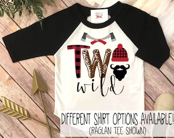 Two Wild, Lumberjack Birthday, 2nd Birthday shirt, Buffalo Plaid Party, Lumberjack Party, Woodland Party Set, Two Wild Birthday, Second Bday