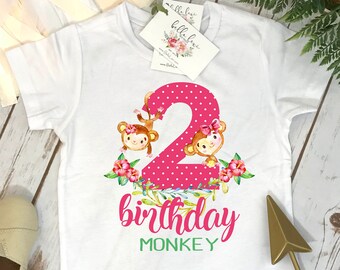 Camisa de cumpleaños de mono, mono de cumpleaños, camisa de segundo cumpleaños, dos fiestas salvajes, camisa de fiesta de animales, DOS SALVAJES, conjunto de cumpleaños del zoológico, fiesta de monos