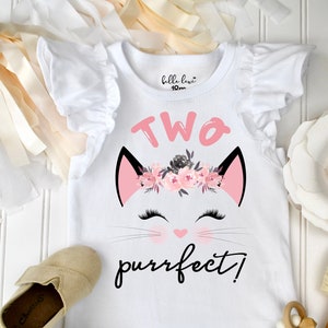 2. Geburtstagsshirt, Kätzchen-Geburtstag, Kitty-Geburtstagsshirt, individueller Geburtstag, Katzen-Geburtstag, Katzen-Shirt, zweiter Geburtstag, Two Purrfect, Kitty