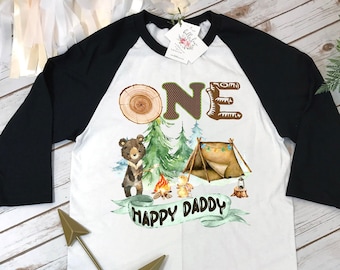 Happy Camper Shirt, First Birthday, Dad of the Happy Camper, One Happy Camper, 1st Birthday, Camping Shirt, Camping Party, Camping Birthday