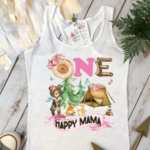 Happy Camper Shirt, First Birthday, Mom of the Happy Camper, One Happy Camper, 1st Birthday, Camping Shirt, Camping Party, Camping Birthday