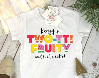 Second Birthday, Twotti Fruity theme, Girl Birthday Shirt, Personalized Birthday, 2nd Birthday, Girl Birthday set, Fruit Party, Tutti Frutti