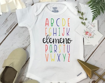 ABC Elemeno Onesie®, Baby Shower Gift, Funny Baby shirts, Teacher Baby Gift, Alphabet Shirt, Cute Teacher Baby Gift, Teacher Baby Shower