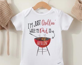 Dad Onesie®, Father Gift from Baby, Father's Day Gift, Cute Baby Gift, Baby Shower Gift, BBQ Shirt,Grillin Daddy, BBQ Gift, Pregnancy Reveal