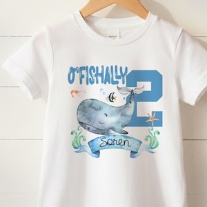 O'Fishally 2 Whale Birthday Shirt, Under the Sea Party