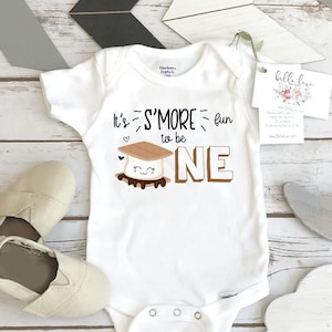 Birthday Onesie®, S&#39;More Party, S&#39;More Fun to be ONE, Birthday Shirt, Camping Party, Camping Birthday, Happy Camper, Smores Theme, Wild One