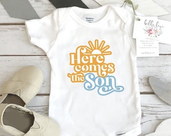 Here Comes the Son,  Baby Shower Decor, Boy Reveal, Retro Baby Shower, Pregnancy Reveal, Gender Reveal Theme, Baby Announcement, Baby Reveal