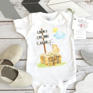 Baby Shower Gift, NEW TO the COOP, Country Baby, Farm shirt, CowBOY, Chicken Onesie®, Farm Baby Gift, Cute Baby Clothes, New to the Herd