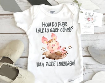 Funny Baby Gift, Dad Jokes Baby Gift, Pig Onesie®, Baby Shower Gift, Cute Baby Shirt, Nephew Gift, Farm Baby, Cute Baby Gift, Farm Help