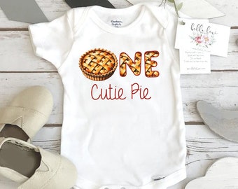 Cutie Pie Birthday Onesie®, Sweetie Pie, Sweet as Pie, 1st Birthday, First Birthday Onesie, One Little Cutie Party, Cake Birthday, I am 1