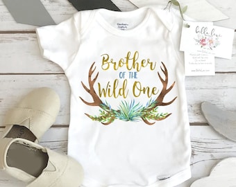 Wild One Birthday, Brother of the Wild one, Wild ONE, Wild Birthday, Wild One party, Brother Birthday, Boy Birthday, Brother Shirt, Antlers