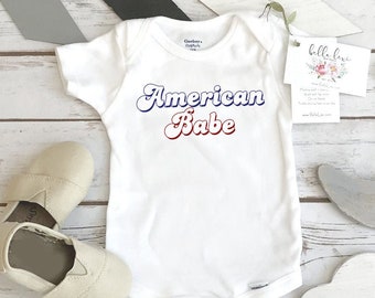 4th of July Onesie®, Patriotic Shirt, American Babe, Memorial Day, 4th of July Baby, Baby Shower Gift, Funny America Shirt, 1st 4th of July