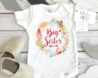 Großes Schwester Shirt, Große Schwester Ankündigung, Schwangerschafts-Reveal, zukünftige Schwester, süße Babykleidung, Große Schwester Reveal, Große Schwester Outfit, Schwestern