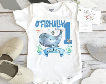 First Birthday Onesie®, Under the Sea Party, Whale Birthday, 1st Birthday, O'Fishally One, Ocean Party, Fish Birthday, Sealife birthday, One