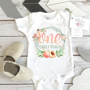 Peach Birthday Onesie®, One Sweet Peach, Peach Birthday shirt, 1st Birthday, Sweet as a Peach, Peach Party, Peaches Birthday, Peachy, I am 1