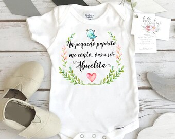 Spanish Pregnancy Reveal, Abuelita, Baby Gift to Grandma, Un Pequeno Pajarito, Bebe en Camino, Spanish Baby Reveal to Parents, Sorpresa Bebe