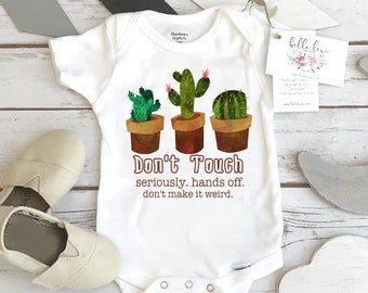 Cactus Onesie®, Don’t Touch, Cadeau de baby shower, Cadeau drôle de bébé, Cadeau de nouveau-né, Thème de cactus, Cadeau de bébé mignon, Cadeau de bébé garçon, Cadeau de neveu, Fille