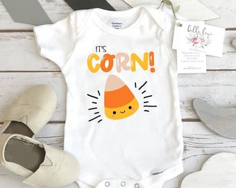 Halloween Onesie®, It's Corn, Halloween Shirt, First Halloween, Candycorn Shirt, 1st Halloween, Halloween Dress, Big Lump with Knobs, Corn